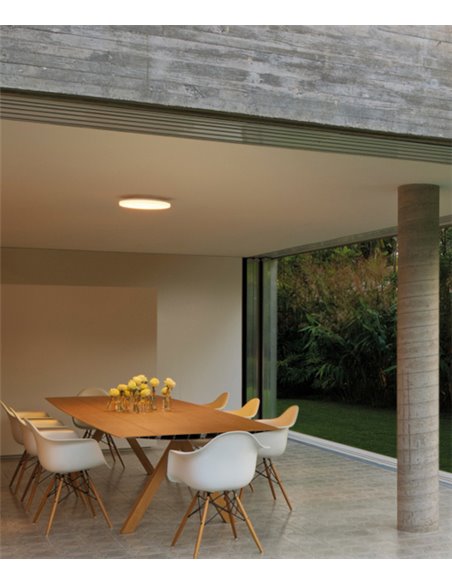 Plafón de techo de exterior Vola - Arkoslight - Diseño redondo blanco LED