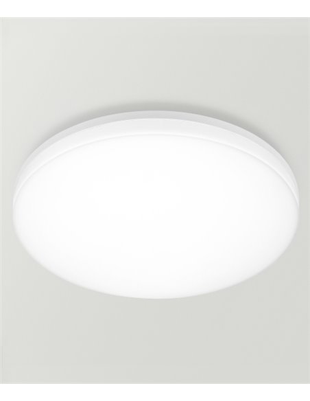 Plafón de techo de exterior Vola - Arkoslight - Diseño redondo blanco LED