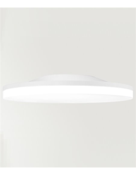 Plafón de techo de exterior Vola - Arkoslight - Diseño redondo blanco LED