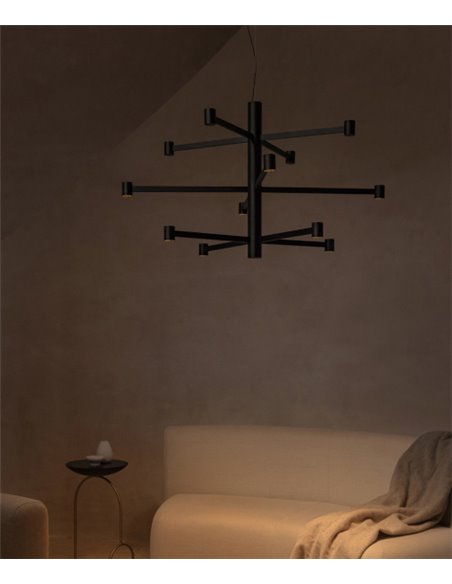 Lámpara colgante Art Chandelier - Arkoslight - Lámpara minimalista de 3 alturas