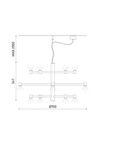 Lámpara colgante Art Chandelier Base - Arkoslight - Lámpara LED minimalista