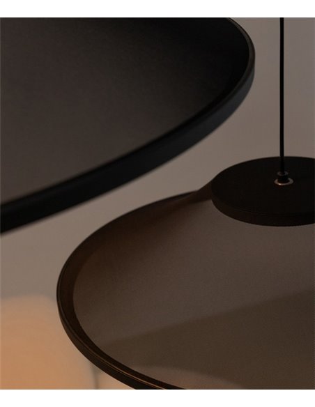 Lámpara colgante Warp - Arkoslight - Pantalla textil, translúcida