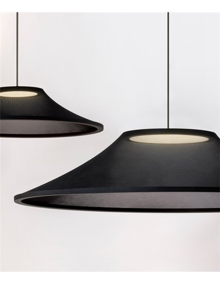 Lámpara colgante Warp - Arkoslight - Pantalla textil, translúcida