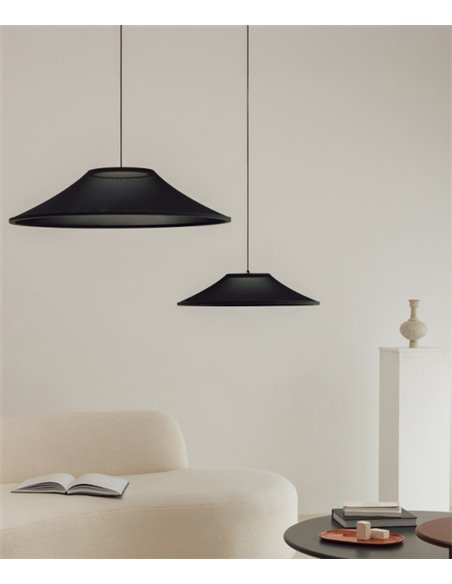 Lámpara colgante Warp - Arkoslight - Pantalla textil, translúcida