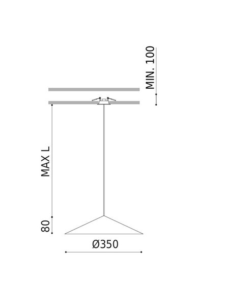 Lámpara colgante Dune - Arkoslight - Lámpara minimalista con pantalla cónica 