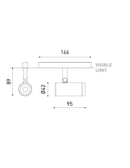 Foco de carril Coco 48V Short - Arkoslight - Proyector orientable LED