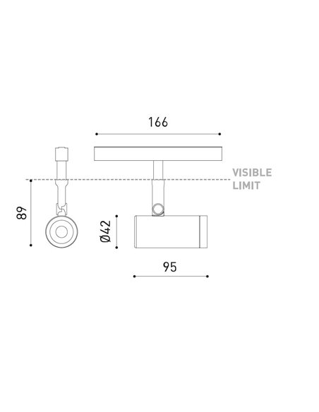 Proyector de carril Coco 48V Super Spot - Arkoslight - Foco orientable LED