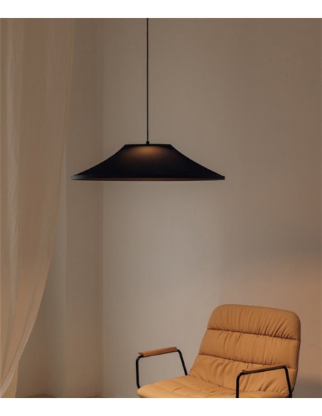Lámpara colgante Warp Base - Arkoslight - Diseño moderno con pantalla textil translúcida