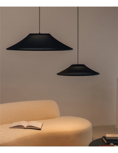 Lámpara colgante Warp Base - Arkoslight - Diseño moderno con pantalla textil translúcida