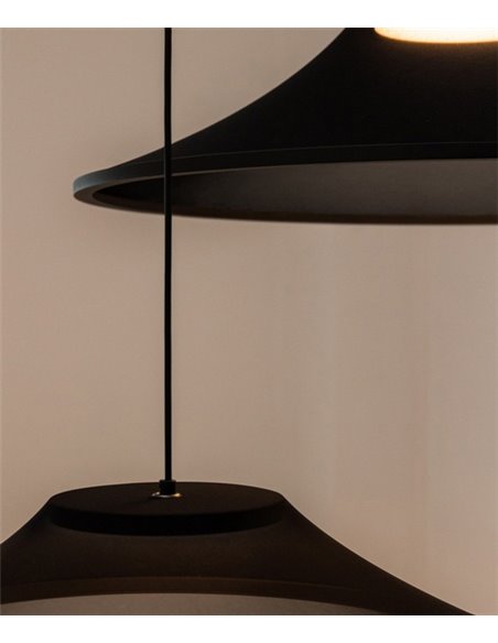 Lámpara colgante Warp Base - Arkoslight - Diseño moderno con pantalla textil translúcida