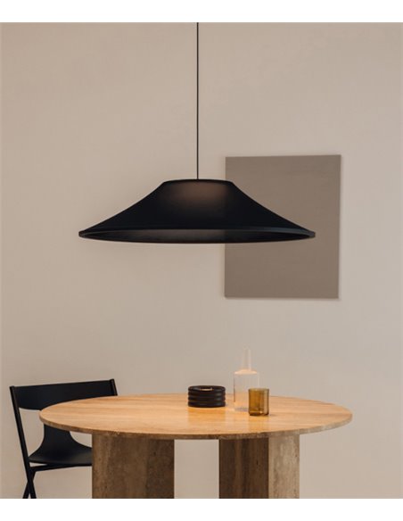 Lámpara colgante Warp Base - Arkoslight - Diseño moderno con pantalla textil translúcida