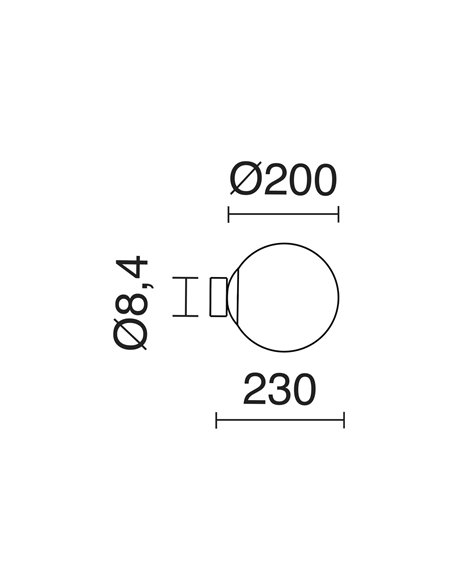 Aplique de pared Oxy - Novolux Lighting - Pantalla de cristal imitación alabastro o blanca