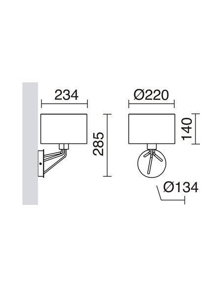 Aplique de pared Diagonal - Novolux Lighting - Iluminación ambiental