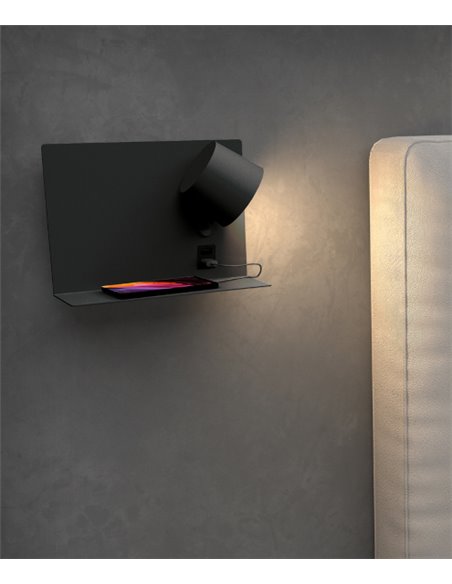 Aplique de pared Serene Izquierdo - Novolux Lighting - Lámpara de lectura con bandeja