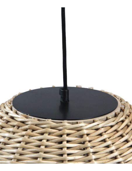 Colgante de techo Natural - Novolux Lighting - Lámpara boho chic con pantalla de mimbre