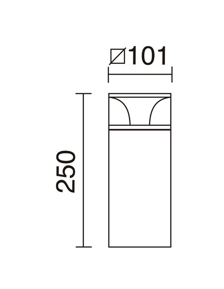Baliza de exterior Odin - Novolux Lighting - Diseño moderno en antracita
