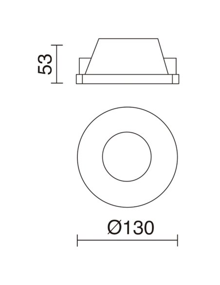 Empotrable de techo Len Round M - Indeluz - Novolux Lighting - Lámpara de techo de yeso, trimless, 13 cm