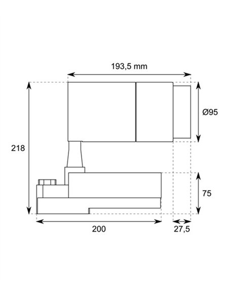 Foco de carril TLZ14 - Conalux - Lámpara orientable con zoom ajustable 15º-60º