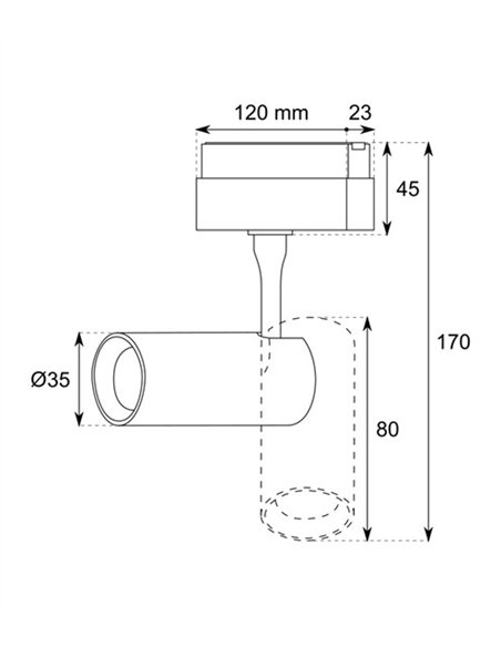 Foco para carril magnético R5 - Conalux - Lámpara orientable LED