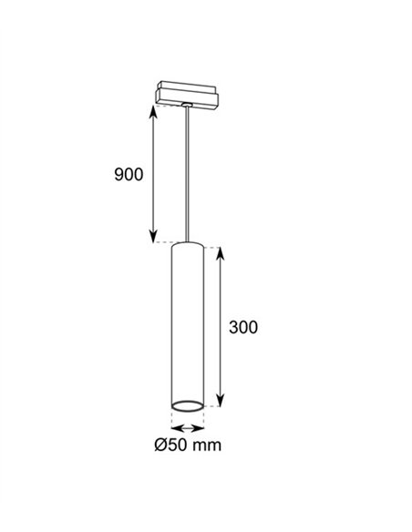 Foco colgante R6 - Conalux - Lámpara tubular de carril magnético
