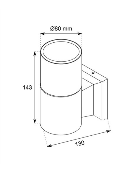 Aplique de pared 905 - Conalux - Lámpara de exterior tubular