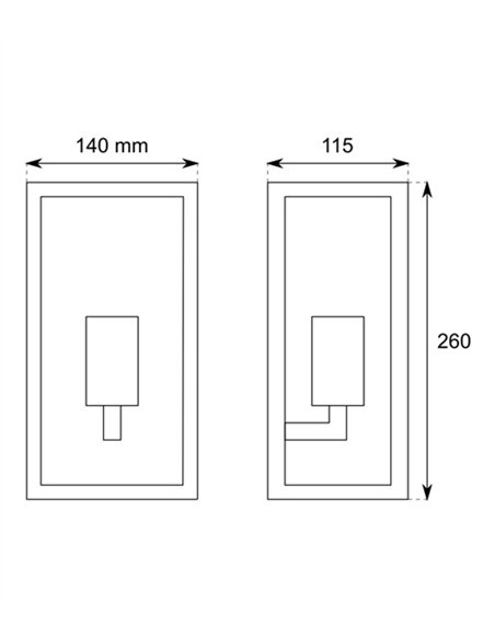 Aplique de pared exterior Candela - Conalux - Lámpara farol en antracita, IP44