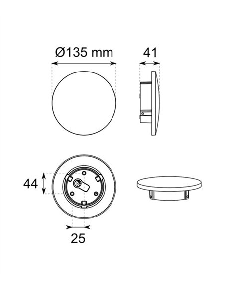 Aplique de pared de exterior Moon - Conalux - Lámpara minimalista redonda LED