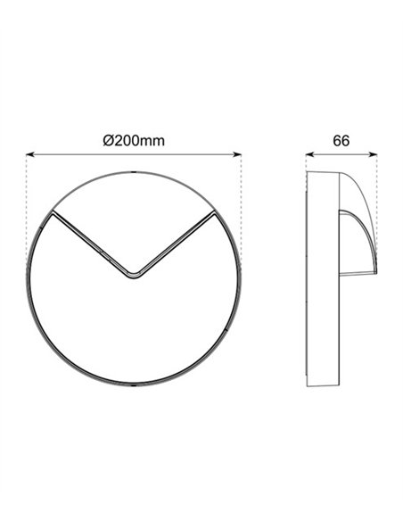 Aplique de pared de exterior - Conalux - Lámpara redonda negra, Ø 20 cm