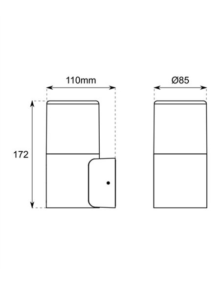 Aplique de pared de exterior Palma - Conalux - Lámpara en gris antracita, IP44