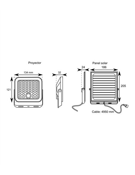 Proyector solar Solar - Conalux - Lámpara de exterior recargable