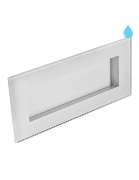 Lámpara empotrable de exterior Step - Conalux - Diseño blanco para iluminar escalones, 2 tamaños