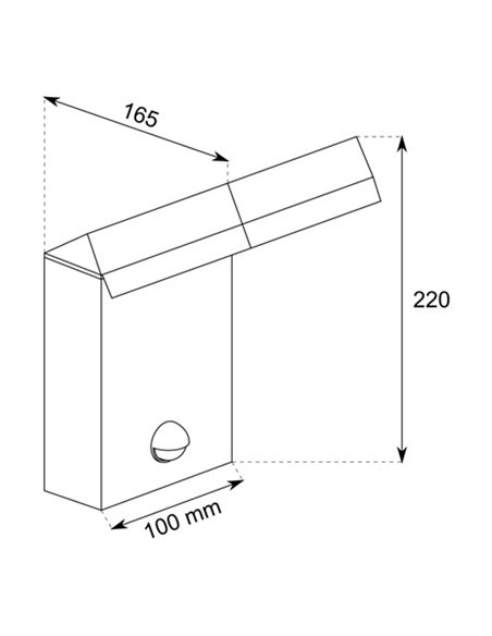 Lámpara de pared de exterior Tech S - Conalux - Lámpara con sensor de movimiento, LED regulable