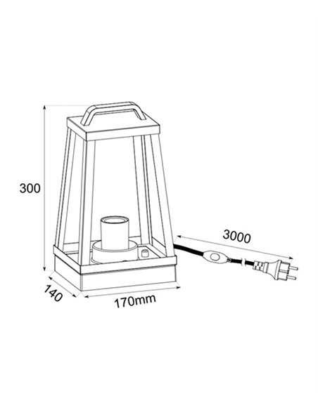 Farol de exterior portátil Turin - Conalux - Lámpara portátil en antracita