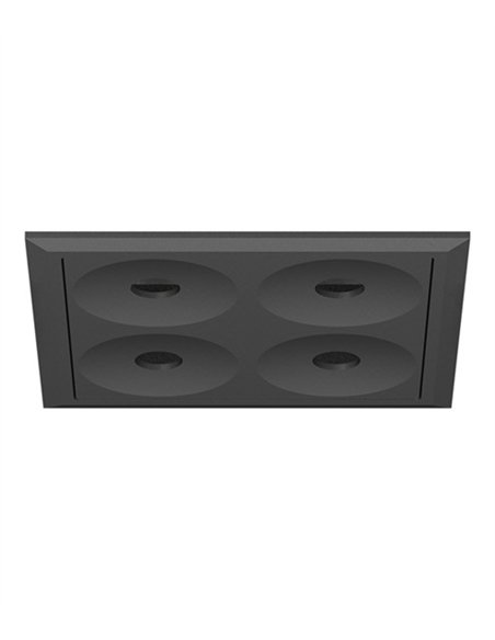 Lámpara empotrable Dot - Conalux - Foco de 4 luces, negro