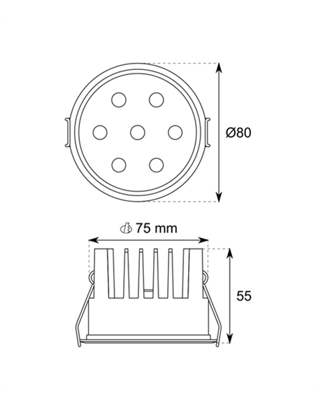 Lámpara de techo empotrable Dot R - Conalux - Foco redondo LED 15W