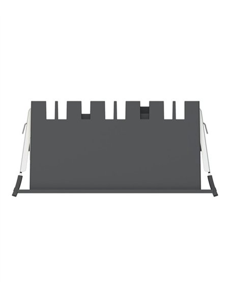 Lámpara empotrable de techo Hera Q1 - Conalux - Diseño cuadrado negro, 4 focos