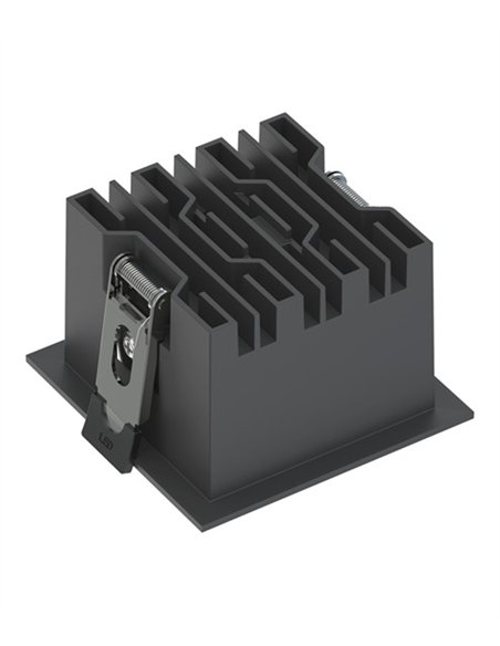 Lámpara empotrable de techo Hera Q1 - Conalux - Diseño cuadrado negro, 4 focos