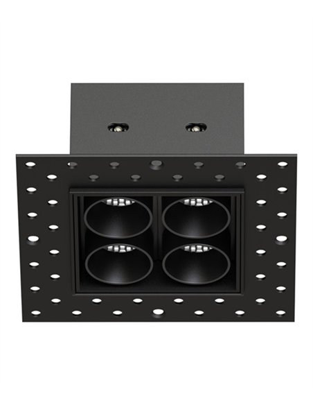Lámpara empotrable Hera QEP - Conalux - Diseño cuadrado negro con 4 focos