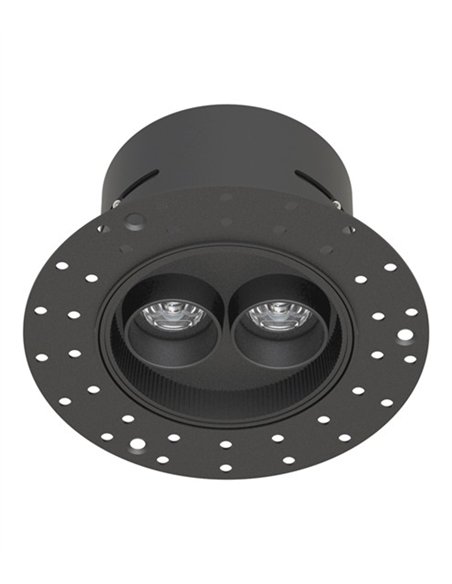 Lámpara empotrable Hera REP 12W - Conalux - Lámpara redonda negra, 2 focos