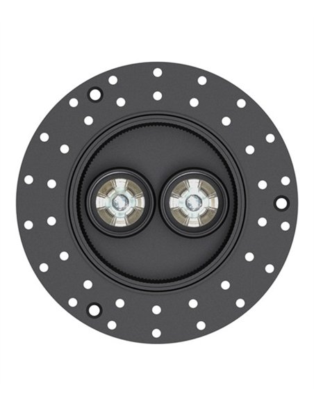 Lámpara empotrable Hera REP 12W - Conalux - Lámpara redonda negra, 2 focos