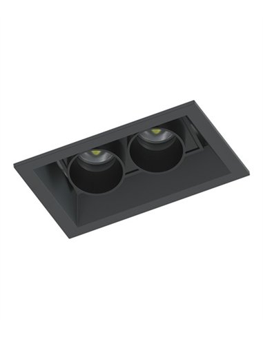 Foco empotrable Hera S2 - Conalux - Lámpara basculante en color negro, 2 luces