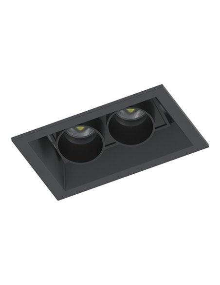 Foco empotrable Hera S2 - Conalux - Lámpara basculante en color negro, 2 luces