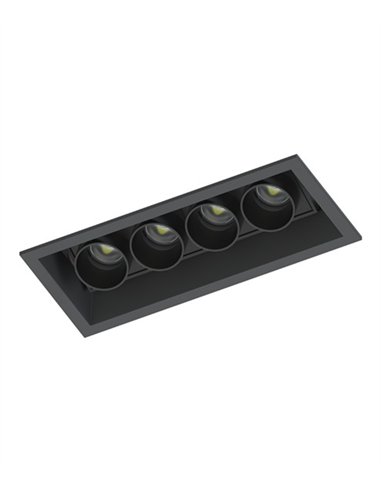 Lámpara de techo empotrable Hera S3-4 - Conalux - Foco basculante rectangular, acabado negro