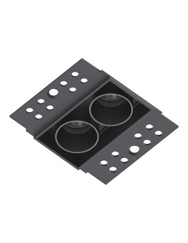 Lámpara empotrable Hera SP 19 - Conalux - Diseño rectangular negro, 2/4/6/9 focos