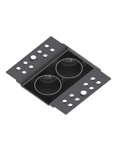 Lámpara empotrable Hera SP 19 - Conalux - Diseño rectangular negro, 2/4/6/9 focos