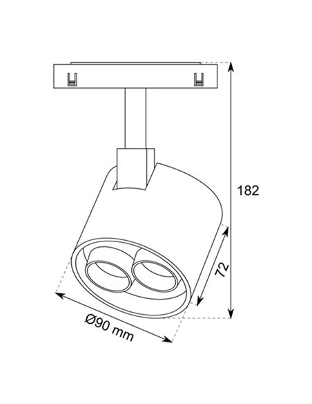 Proyector para carril magnético Hera R11 - Conalux - Foco orientable negro