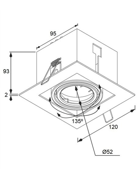 Foco de techo empotrable 3008 - Conalux - Foco tipo cardán, orientable