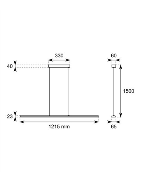 Lámpara colgante Atila - Conalux - Lámpara lineal LED, IP44