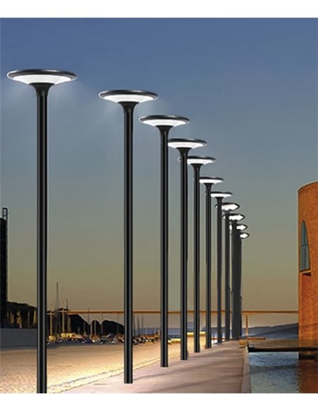 Farola de exterior solar - Conalux - Lámpara urbana, negra