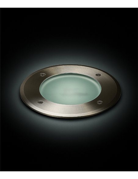 Foco empotrable de suelo Nitra - Conalux - Lámpara LED de acero inoxidable, Ø 15/18 cm
